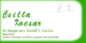 csilla kocsar business card
